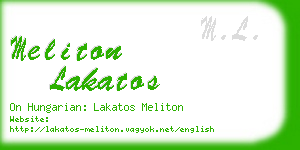 meliton lakatos business card